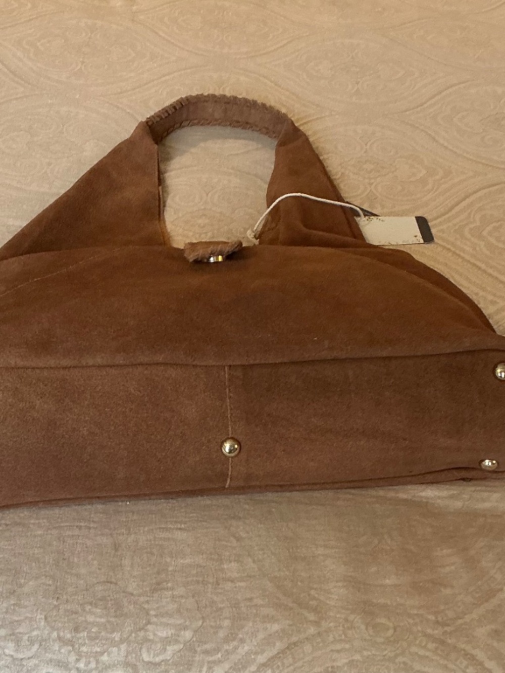 NWT Haute Hippie Triangle Suede Hobo Bag - Picture 5 of 6